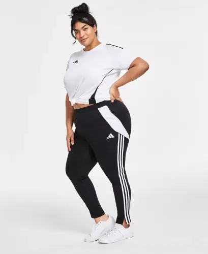 Plus Size Tiro 24 Training Pants-Black/White - 1