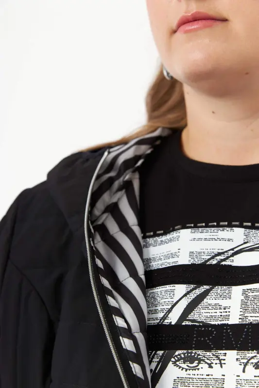 Plus Size Toast Quilted Coat Black - 2