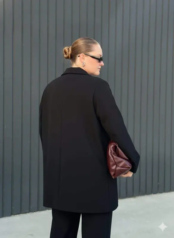 Plus Size Unlined Jacket Black - 4