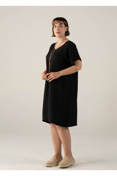 Plus Size V-Neck Collared Dress - 8