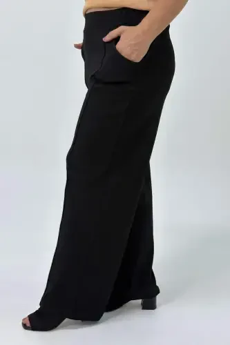 Plus Size Women Wide Leg Black Pants GLS01 - BÜYÜKBEDENIZ (1)
