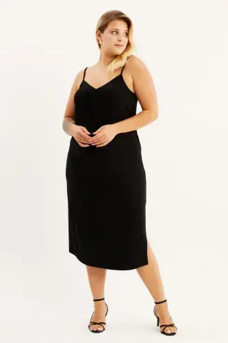 Plus Size Women's Spaghetti Strap Knot Dress GLS47 - 1