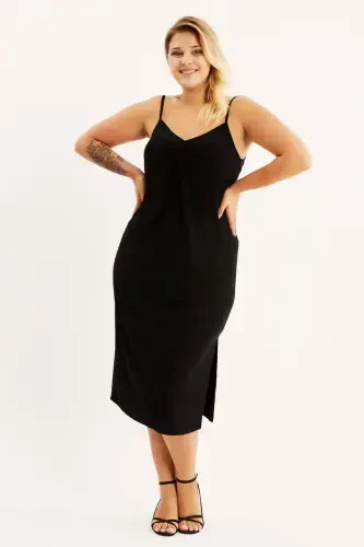 Plus Size Women's Spaghetti Strap Knot Dress GLS47 - 3