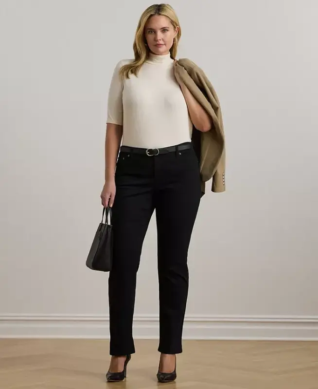 Plus Size Yengil Turtleneck Sviter - 3