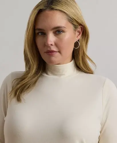 Plus Size Yengil Turtleneck Sviter - 4