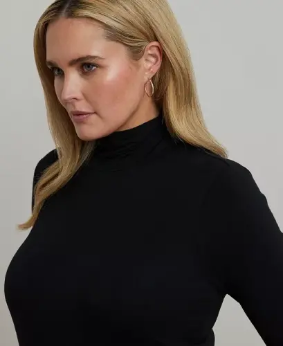 Plus Size Yengil Turtleneck Sviter - 7