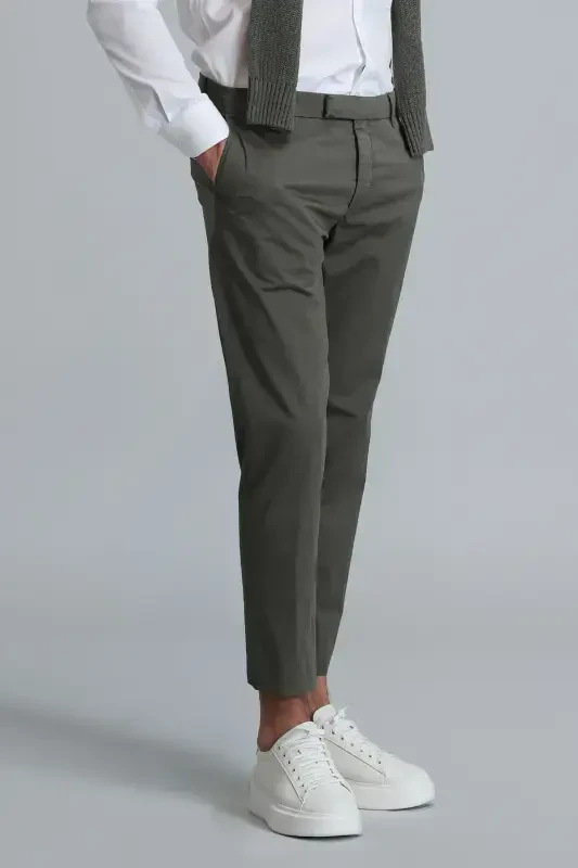 Plus Smart Erkaklar uchun Chino Shimlar Slim Fit Yashil - 2