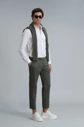 Plus Smart Erkaklar uchun Chino Shimlar Slim Fit Yashil - 4