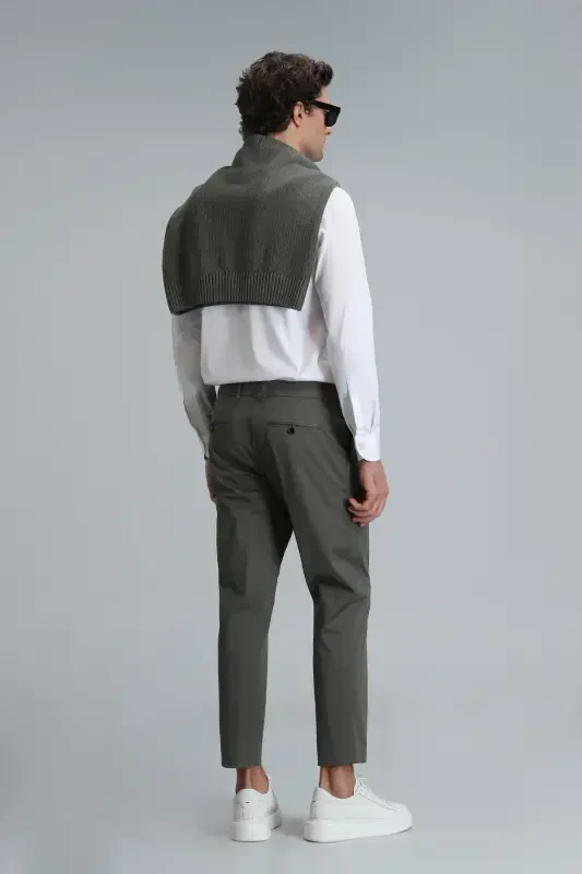 Plus Smart Erkaklar uchun Chino Shimlar Slim Fit Yashil - 6