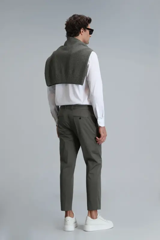 Plus Smart Erkaklar uchun Chino Shimlar Slim Fit Yashil - 7