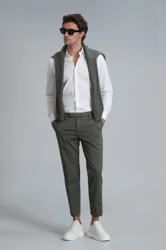 Plus Smart Erkaklar uchun Chino Shimlar Slim Fit Yashil - 5