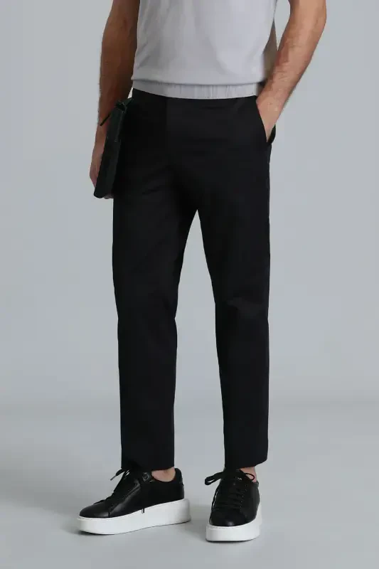 Plus Smart Erkaklar uchun Chino Shimlari Slim Fit Qora - 2