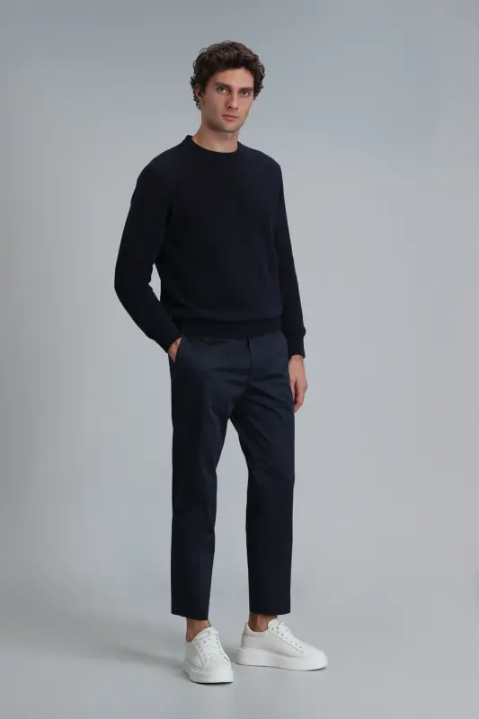 Plus Smart Erkek Chino Pantolon Slim Fit Lacivert - Lacivert - 3