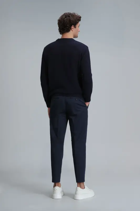 Plus Smart Erkek Chino Pantolon Slim Fit Lacivert - Lacivert - 6