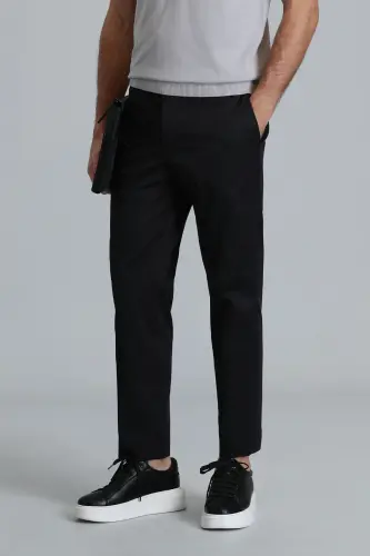 Plus Smart Erkek Chino Pantolon Slim Fit Siyah-Siyah - LUFIAN (1)