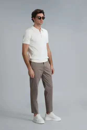 Plus Smart Erkek Chino Pantolon Slim Fit Toprak-Toprak - 3