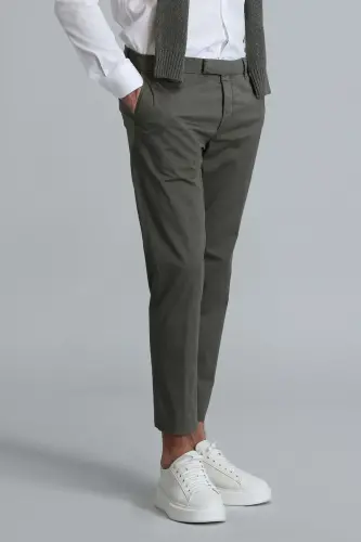 111190312 Plus Smart Erkek Chino Pantolon Slim Fit Erkek Pantolon YEŞİL-Yeşil 