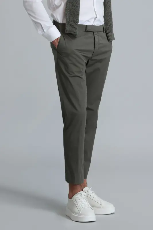 111190312 Plus Smart Erkek Chino Pantolon Slim Fit Erkek Pantolon YEŞİL-Yeşil - 3