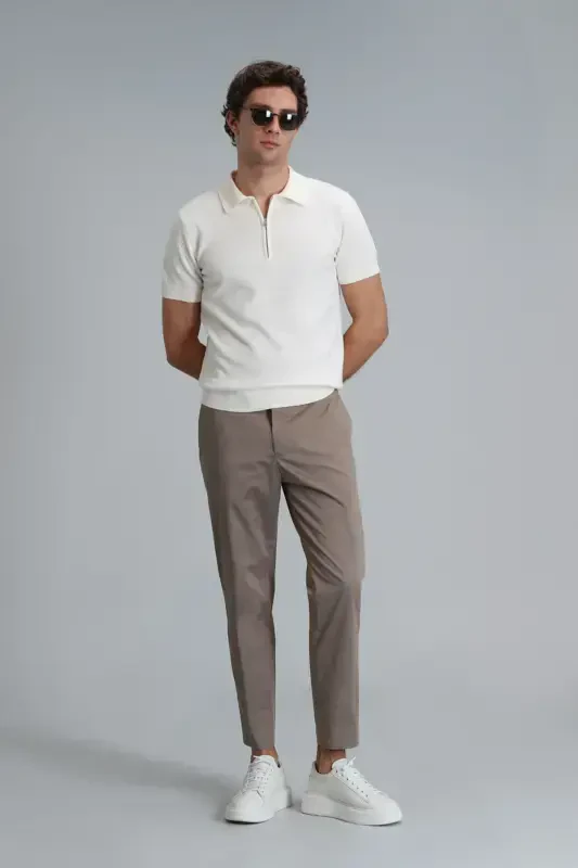 Plus Smart Men's Chino Pants Slim Fit Earth - LUFIAN