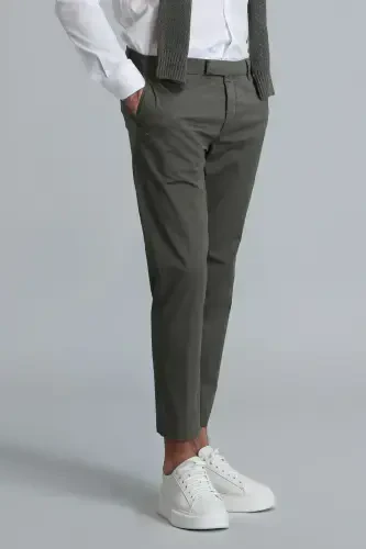 Plus Smart Men's Chino Pants Slim Fit Green - LUFIAN (1)