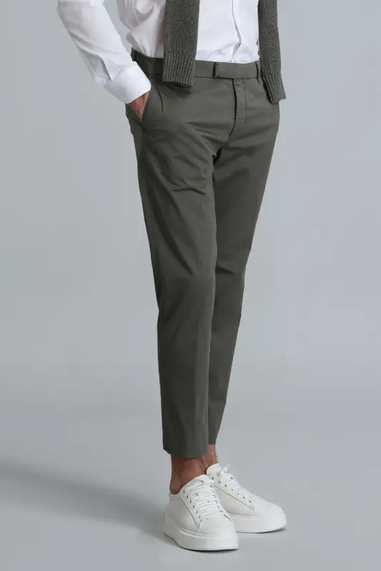 Plus Smart Men's Chino Pants Slim Fit Green - LUFIAN