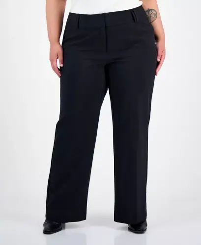 Plus and Petite Plus Size Curvy Bootcut Pants, Created for Modazone - Deep Black - 3