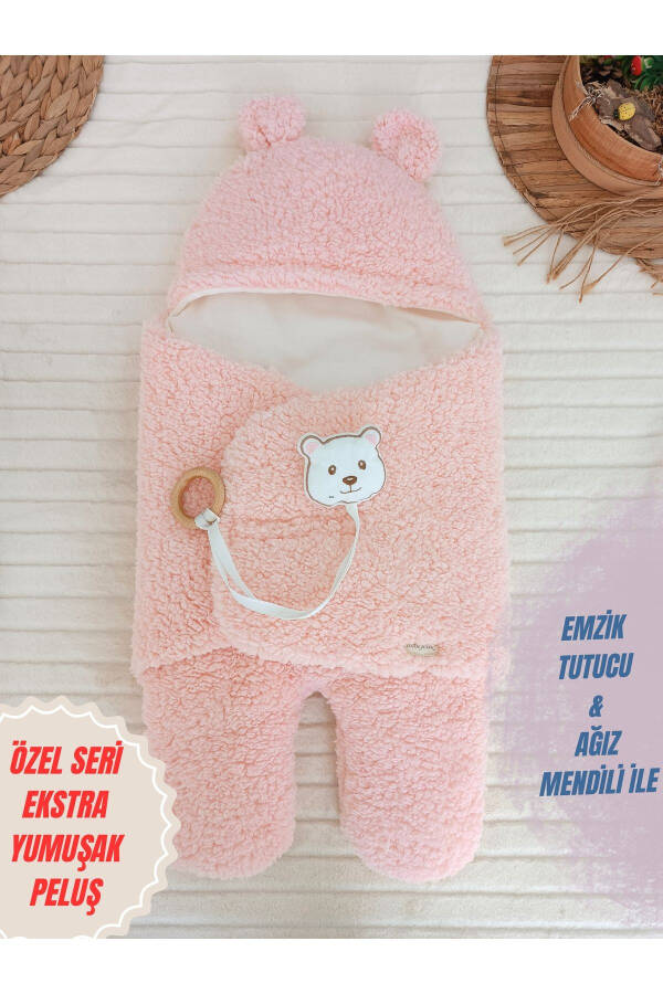 Plush Baby Swaddle Blanket with Toy Sleepsuit for Hospital Discharge Gift Wrapping - 17