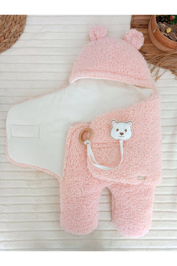 Plush Baby Swaddle Blanket with Toy Sleepsuit for Hospital Discharge Gift Wrapping - 19