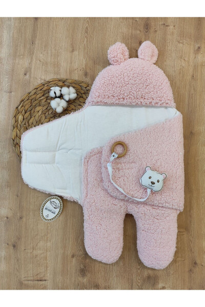 Plush Baby Swaddle Blanket with Toy Sleepsuit for Hospital Discharge Gift Wrapping - 23