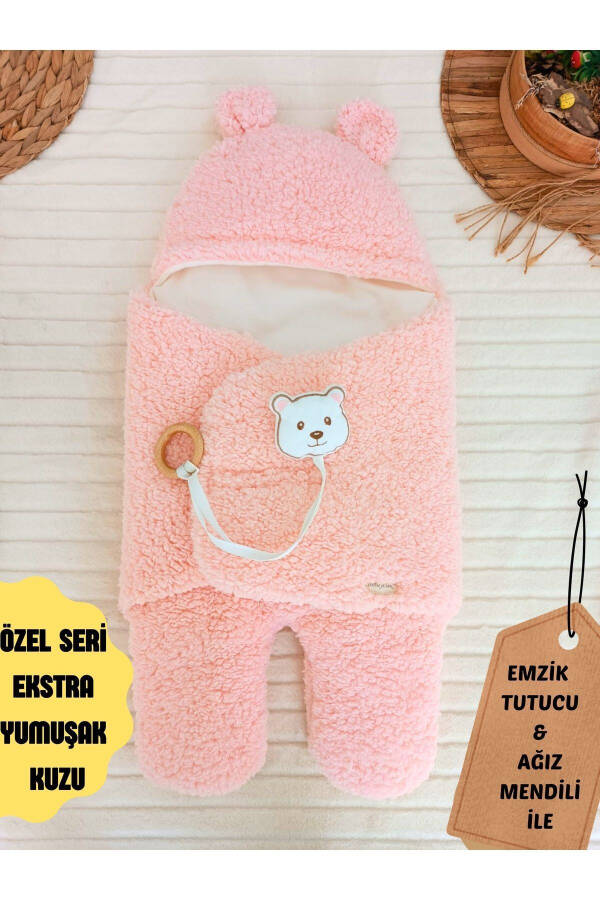 Plush Baby Swaddle Blanket with Toy Sleepsuit for Hospital Discharge Gift Wrapping - 9