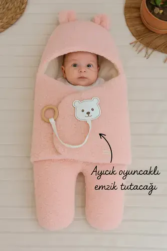 Plush Baby Swaddle Blanket with Toy Sleepsuit for Hospital Discharge Gift Wrapping - 1