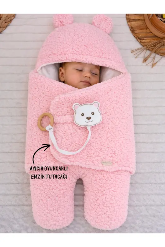 Plush Baby Swaddle Blanket with Toy Sleepsuit for Hospital Discharge Gift Wrapping - TOMUYCUK