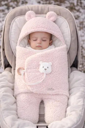 Plush Baby Swaddle Blanket with Toy Sleepsuit for Hospital Discharge Gift Wrapping - 5