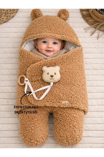 Plush Baby Swaddle Blanket with Toy Sleepsuit Hospital Discharge Gift Wrap 