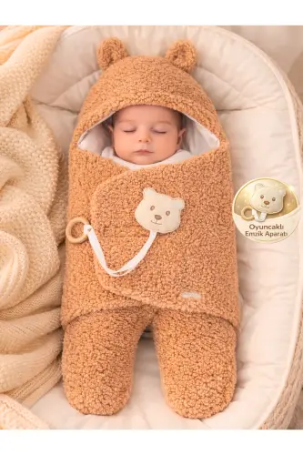 Plush Baby Swaddle Blanket with Toy Sleepsuit Hospital Discharge Gift Wrap - 2