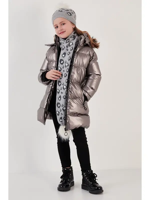 Plush Lined Faux Fur Trim Hooded Detachable Winter Coat 5761908-Brown - 1