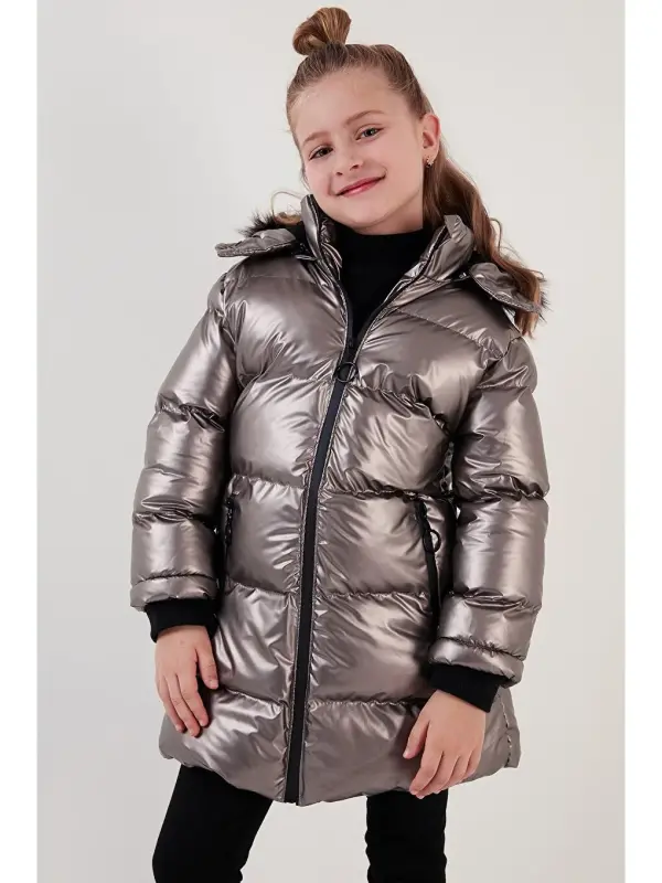 Plush Lined Faux Fur Trim Hooded Detachable Winter Coat 5761908-Brown - 2