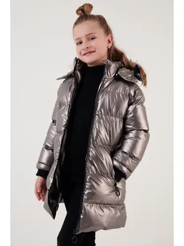 Plush Lined Faux Fur Trim Hooded Detachable Winter Coat 5761908-Brown - 3