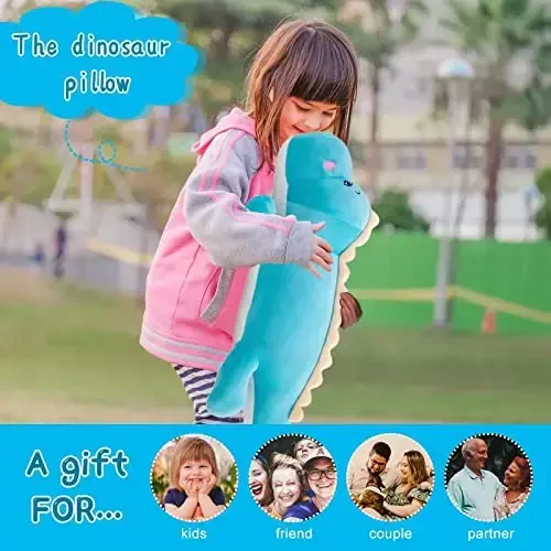 Plush oʻyinchoq yostigʻi, oʻyinchoq hayvonlar qoʻgʻirchogʻi, yumshoq bel orqa yostigʻi katta dinozavrlar yumshoq oʻyinchoq yoqimli yostiqlar, bolalar tugʻilgan kuni, Sevishganlar kuni uchun ajoyib - 6