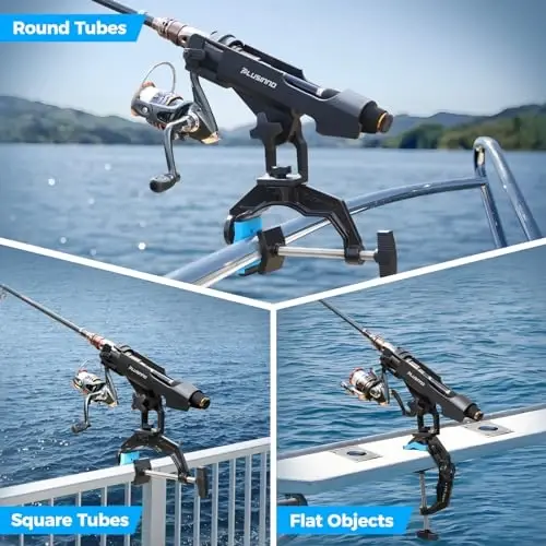 PLUSINNO 1/2/4 Pack Boat uchun baliq ovlash qarmoq ushlagichlari, Kengaytirilgan qisqichli baliq ovlash qarmoq ushlagichi, Innovatsion Dual-V shaklidagi dizayn, Dumaloq/To'rtburchak trubali baliq ovlash qayig'iga mos keladi, Baliq ovlash anjomlari, Erkaklar uchun baliq ovlash sovg'alari - 3