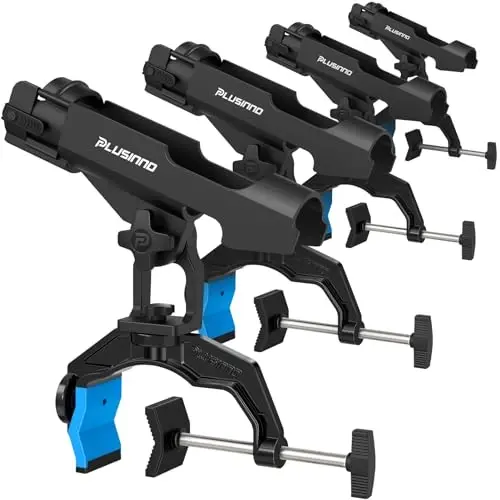 PLUSINNO 1/2/4 Pack Boat uchun baliq ovlash qarmoq ushlagichlari, Kengaytirilgan qisqichli baliq ovlash qarmoq ushlagichi, Innovatsion Dual-V shaklidagi dizayn, Dumaloq/To'rtburchak trubkali qayiq baliq ovlash uchun mos, Baliq ovlash anjomlari, Erkaklar uchun baliq ovlash sovg'alari 