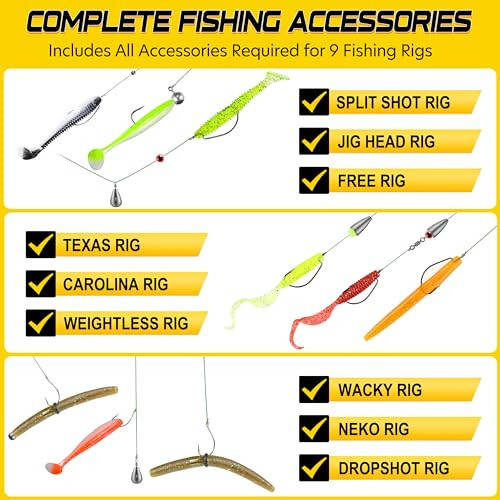 PLUSINNO 229PCS Fishing Accessories Kit with Double-Side Fishing Tackle Box, Abundant Fishing Gear Include Fishing Hooks Jig Head Fishing Weights Sinkers, Fishing Equipment for Trout Bass Crappie - 10