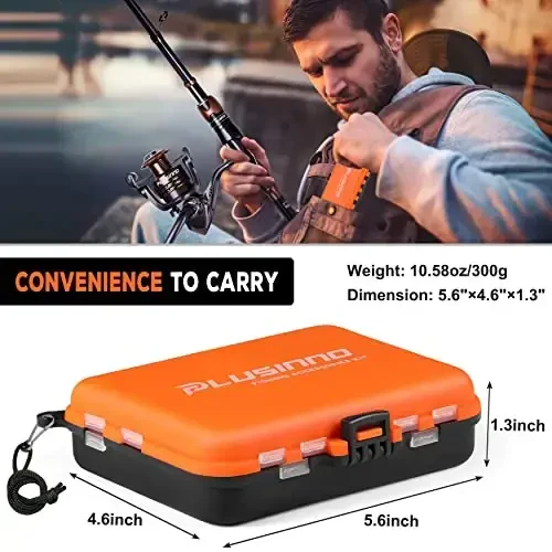 PLUSINNO 253/387 dona baliq ovlash uchun jihozlar to'plami, baliq ovlash qutilari, baliq ovlash ilgaklari, baliq ovlash og'irliklari, spinner pichoqlari, bass forel ko'kgill crappie uchun baliq ovlash uskunalari - 3