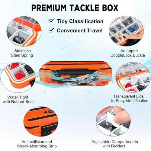 PLUSINNO 253/387pcs Fishing Gear Accessories Kit, Fishing Tackle Box with Tackle Included, Fishing Hooks, Fishing Weights Sinkers, Spinner Blade, Fishing Equipment for Bass Trout Bluegill Crappie - 4