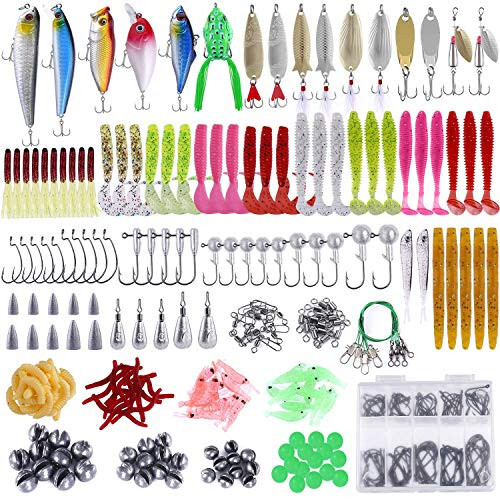 PLUSINNO 302PCS Fishing Lures Baits Tackle, 212PCS Fishing Accessories Kit - 6