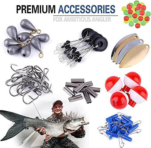 PLUSINNO 302PCS Fishing Lures Baits Tackle, 263PCS Fishing Accessories Kit - 7