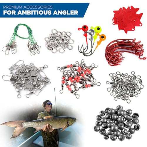 PLUSINNO Balık Avı Yemleri Takımları Crankbaits, Spinnerbaits, Plastik Solucanlar, Jigs, Yüzey Yemleri, Takım Kutusu ve Daha Fazla Balık Avı Ekipmanları Yem Seti, 102/302 Adet Balık Avı Yemi Takımı - 10