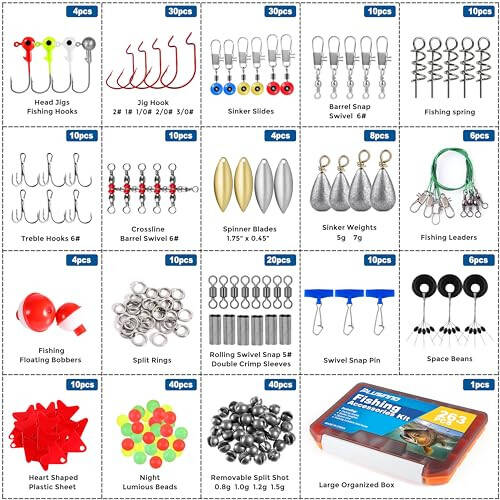 PLUSINNO Baliq Ovi Yemlari Takimlari, Crankbaits, Spinnerbaits, Plastik Qurtlar, Jigs, Yuzaki Yemlar, Takim Qutisi va Boshqa Baliq Ovi Asboblari Yem Seti, 102/302 dona Baliq Ovi Yemi Takimi - 13