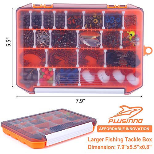 PLUSINNO Fishing Lures Baits Tackle Including Crankbaits, Spinnerbaits, Plastic Worms, Jigs, Topwater Lures, Tackle Box and More Fishing Gear Lures Kit Set, 102/302Pcs Fishing Lure Tackle - 3