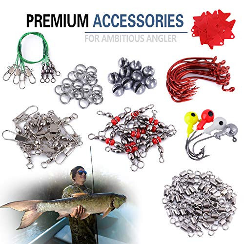 PLUSINNO Fishing Lures Baits Tackle Including Crankbaits, Spinnerbaits, Plastic Worms, Jigs, Topwater Lures, Tackle Box and More Fishing Gear Lures Kit Set, 102/302Pcs Fishing Lure Tackle - 7